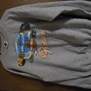Vintage Harley-Davidson 105th Anniversary Gray Shirt with Orange and Blue Design